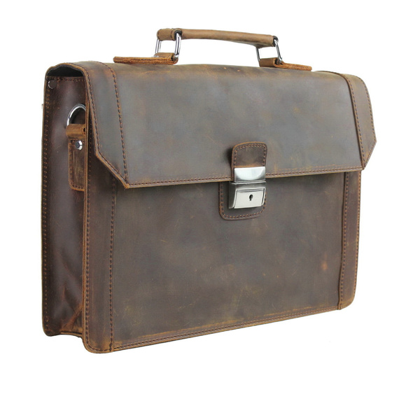 16" Grain Leather Briefcase Laptop Bag LB36VB